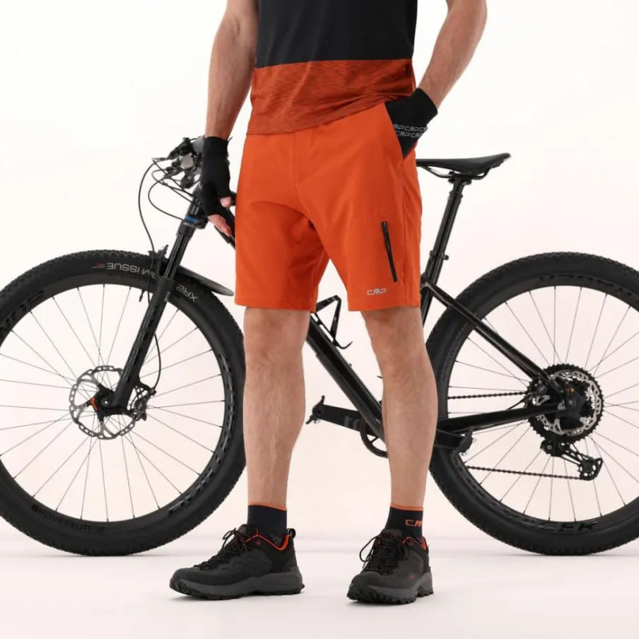 Uomo CMP Pantaloncini|Pantaloni Running E Ciclismo^Bermuda con pantaloncino interno staccabile con fondello bike