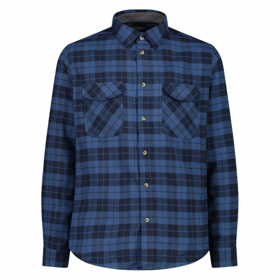 Uomo CMP Camicie^Camicia a manica lunga da uomo in poliestere riciclato