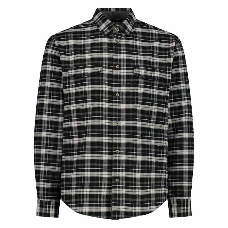 Uomo CMP Camicie^Camicia a manica lunga da uomo in poliestere riciclato