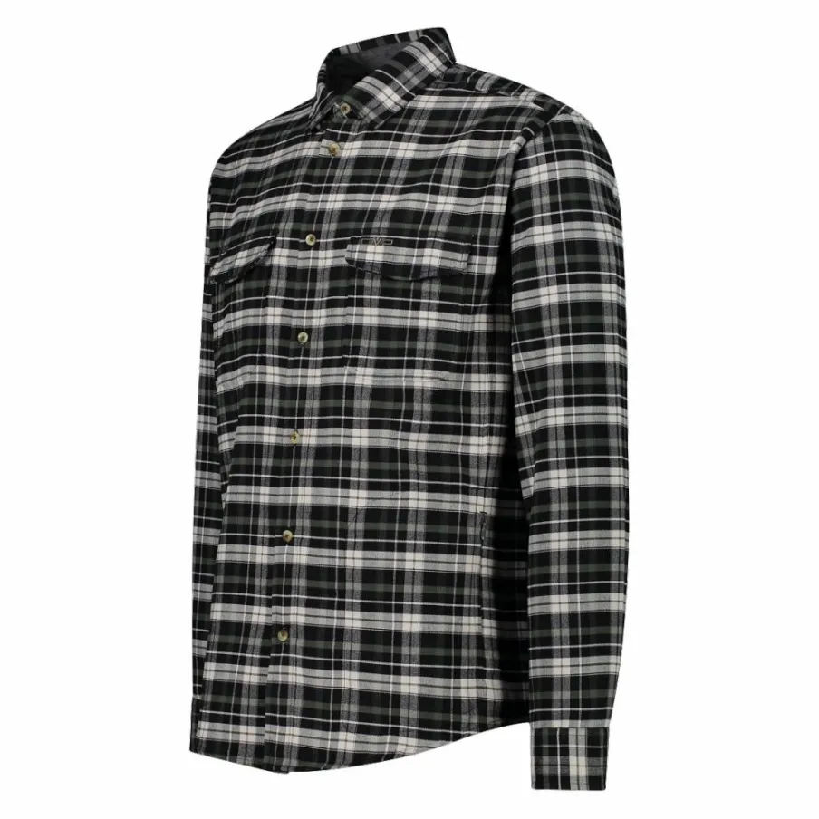 Uomo CMP Camicie^Camicia a manica lunga da uomo in poliestere riciclato