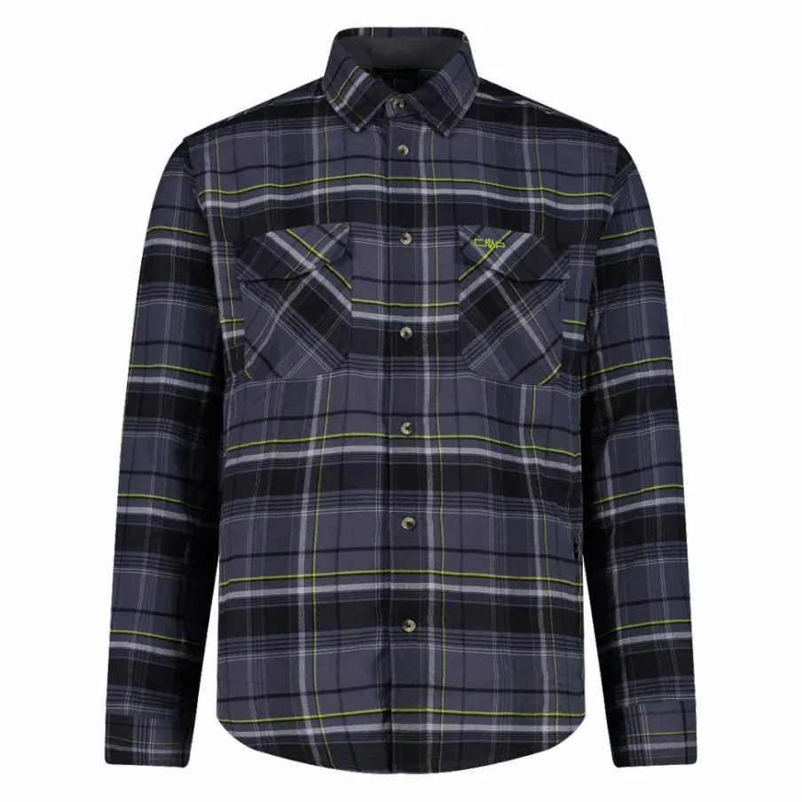 Uomo CMP Camicie^Camicia a manica lunga da uomo in poliestere riciclato