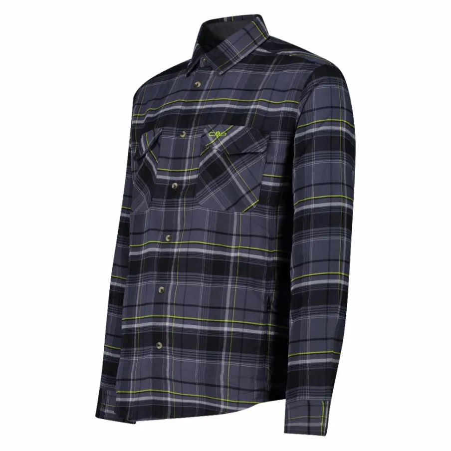 Uomo CMP Camicie^Camicia a manica lunga da uomo in poliestere riciclato