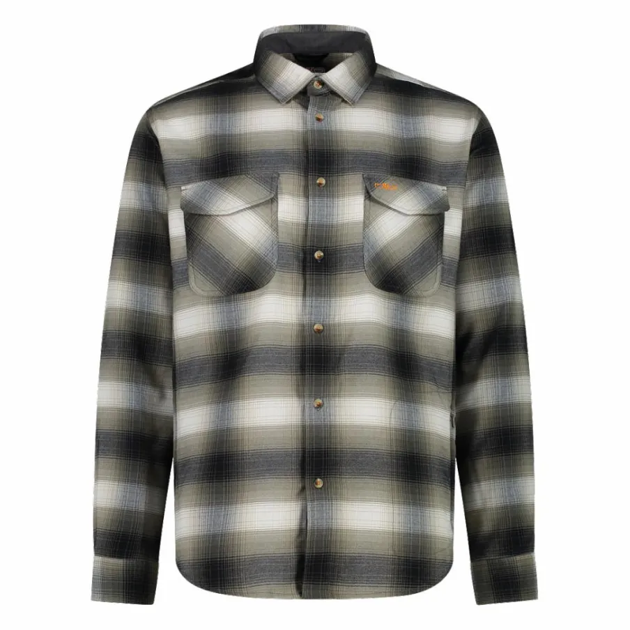 Uomo CMP Camicie^Camicia a manica lunga da uomo in poliestere riciclato