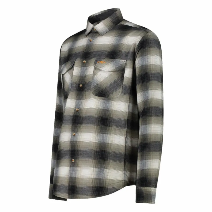 Uomo CMP Camicie^Camicia a manica lunga da uomo in poliestere riciclato