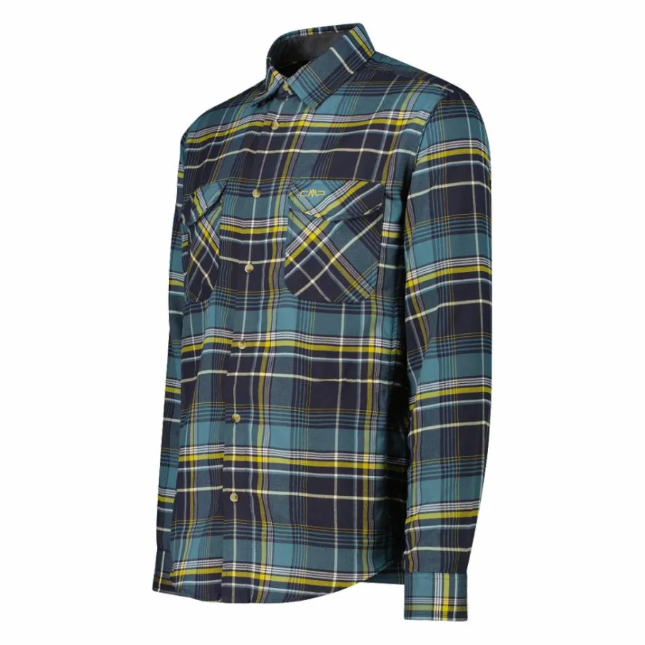 Uomo CMP Camicie^Camicia a manica lunga da uomo in poliestere riciclato