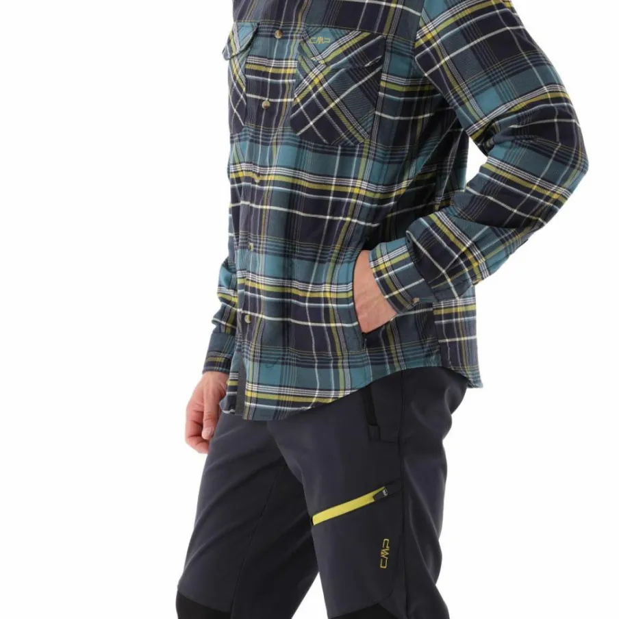 Uomo CMP Camicie^Camicia a manica lunga da uomo in poliestere riciclato