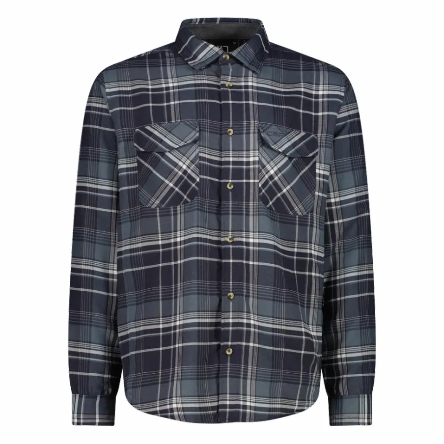 Uomo CMP Camicie^Camicia a manica lunga da uomo in poliestere riciclato