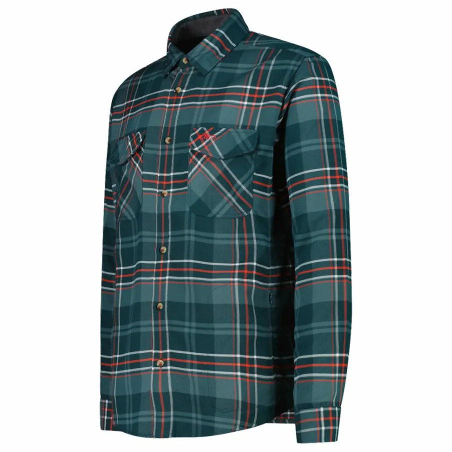 Uomo CMP Camicie^Camicia a manica lunga da uomo in poliestere riciclato