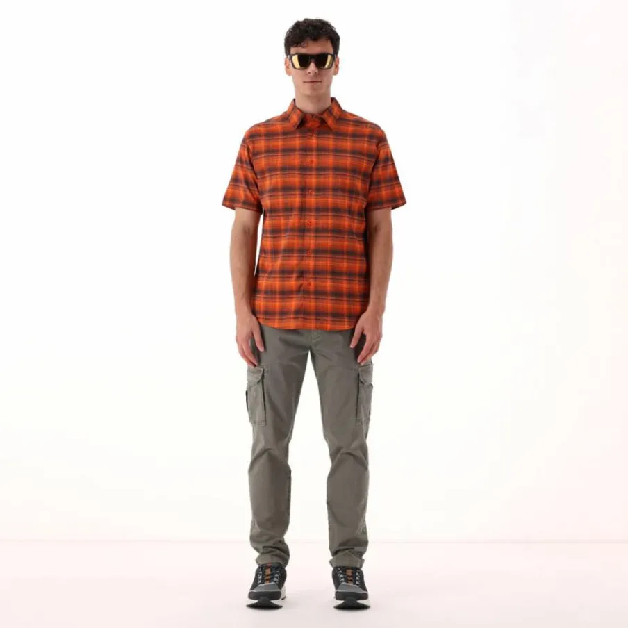 Uomo CMP Camicie^Camicia a maniche corte con fantasia Check da Uomo