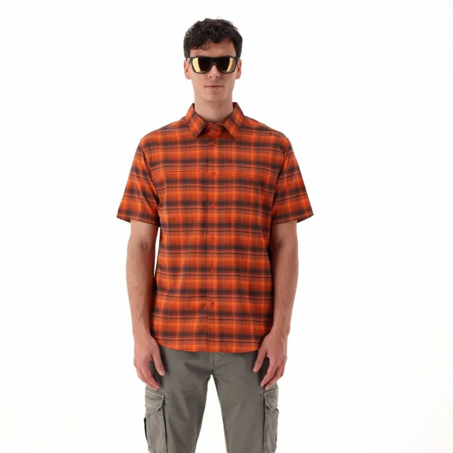 Uomo CMP Camicie^Camicia a maniche corte con fantasia Check da Uomo