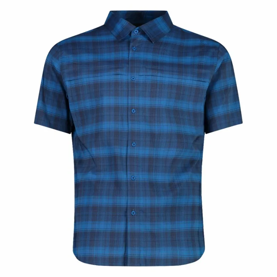 Uomo CMP Camicie^Camicia a maniche corte con fantasia Check da Uomo