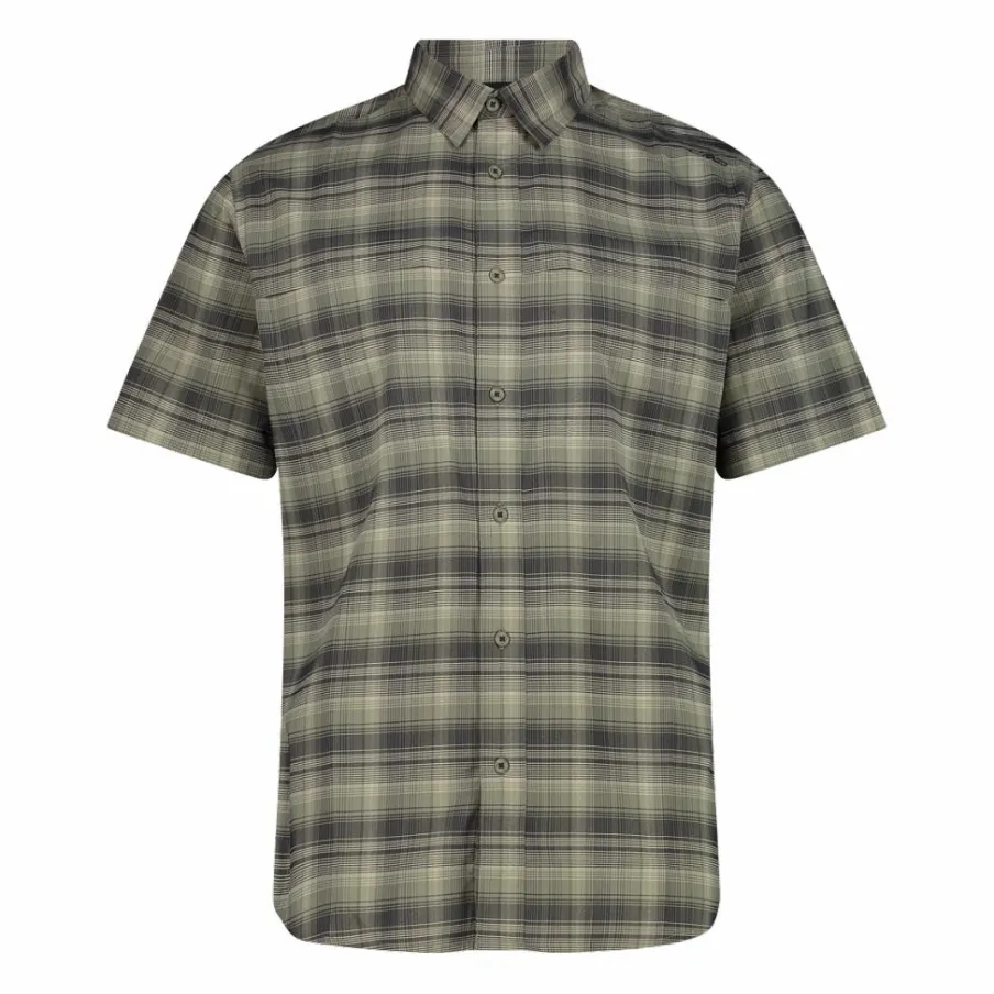 Uomo CMP Camicie^Camicia a maniche corte con fantasia Check da Uomo
