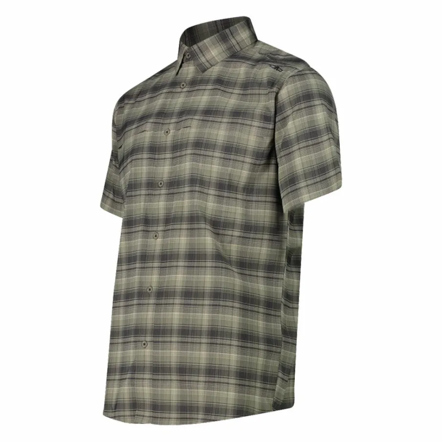 Uomo CMP Camicie^Camicia a maniche corte con fantasia Check da Uomo
