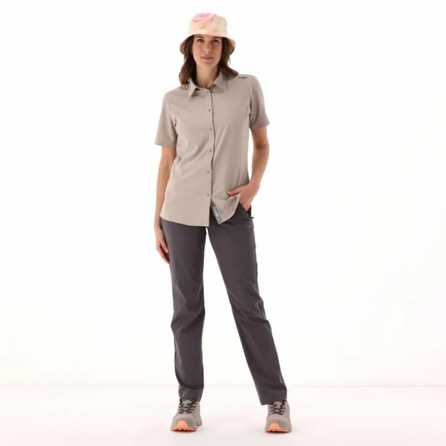 Donna CMP Camicie^Camicia da donna a maniche corte in misto cotone