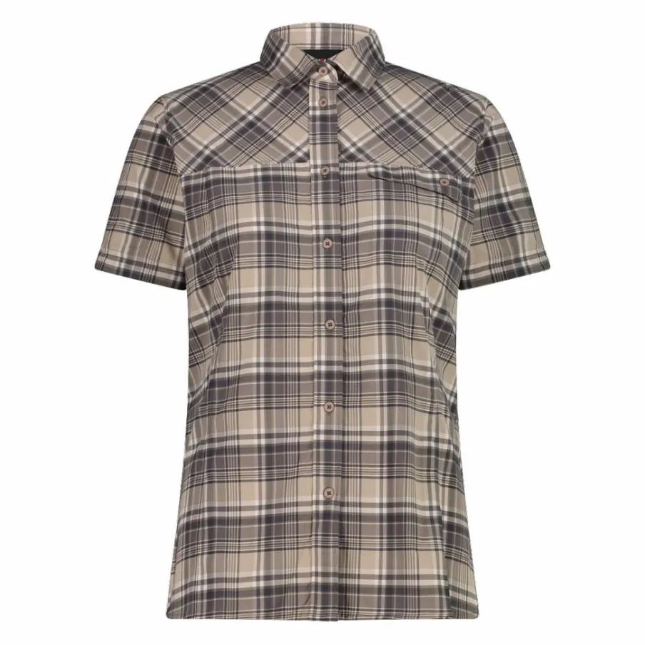 Donna CMP Camicie^Camicia da donna a maniche corte con fantasia a quadri