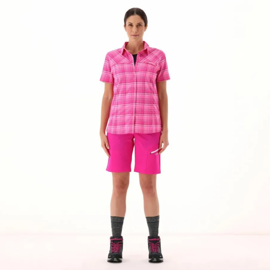 Donna CMP Camicie^Camicia da donna a maniche corte con fantasia a quadri