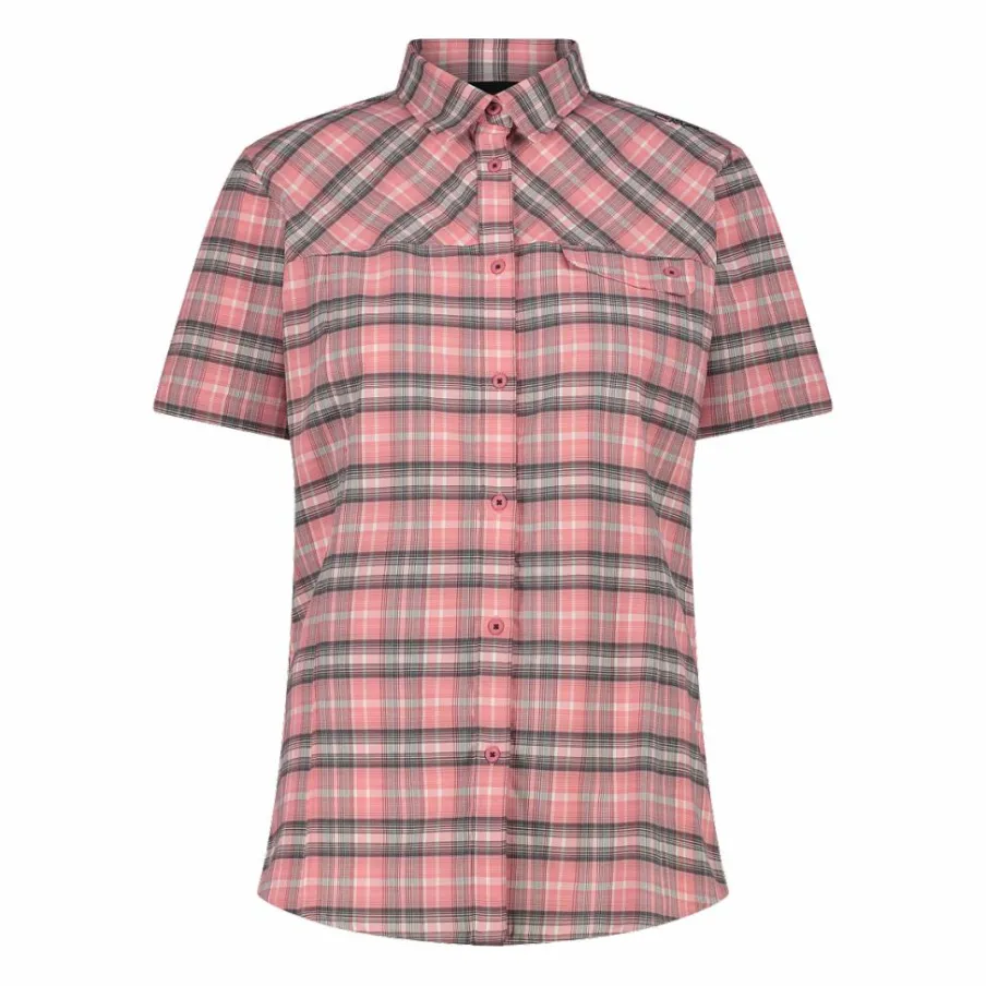 Donna CMP Camicie^Camicia da donna a maniche corte con fantasia a quadri