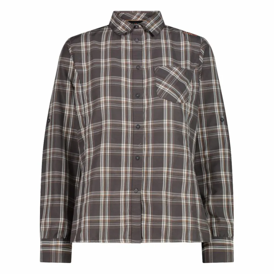 Donna CMP Camicie^Camicia fantasia check maniche lunghe da donna