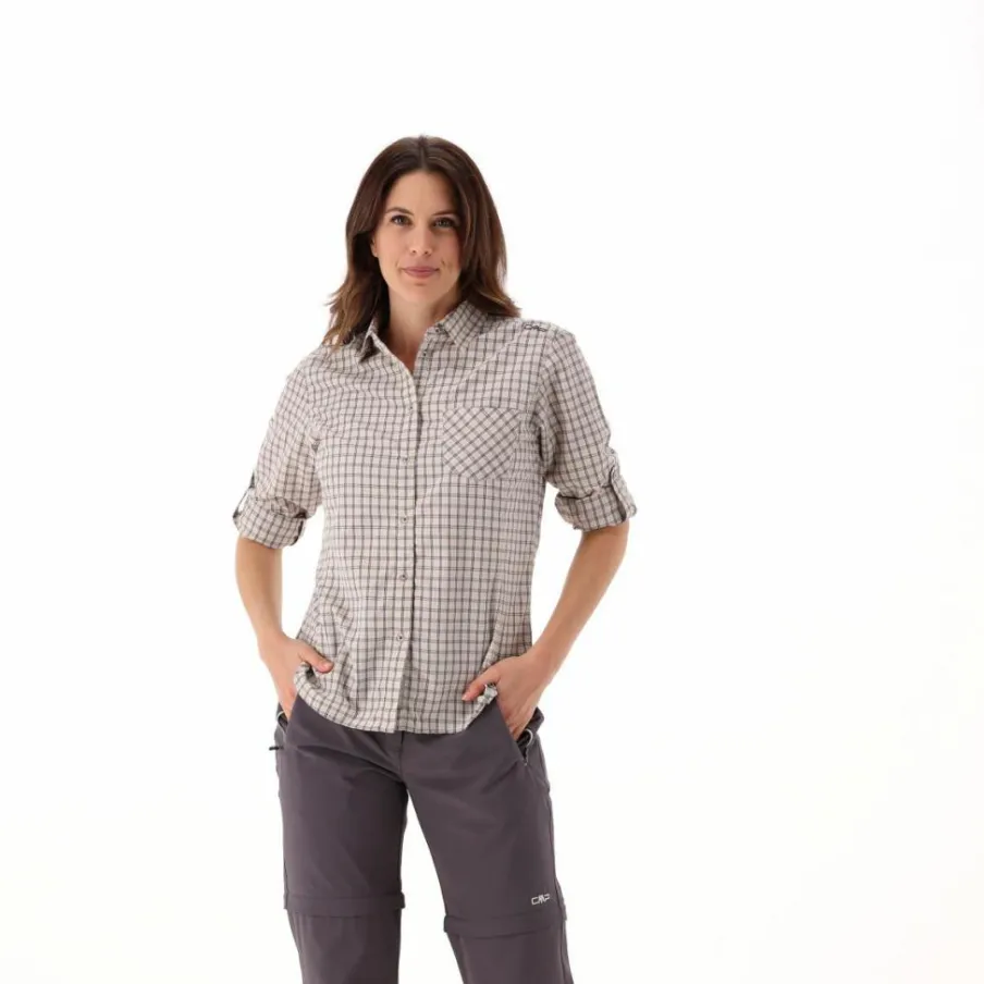 Donna CMP Camicie^Camicia fantasia check maniche lunghe da donna