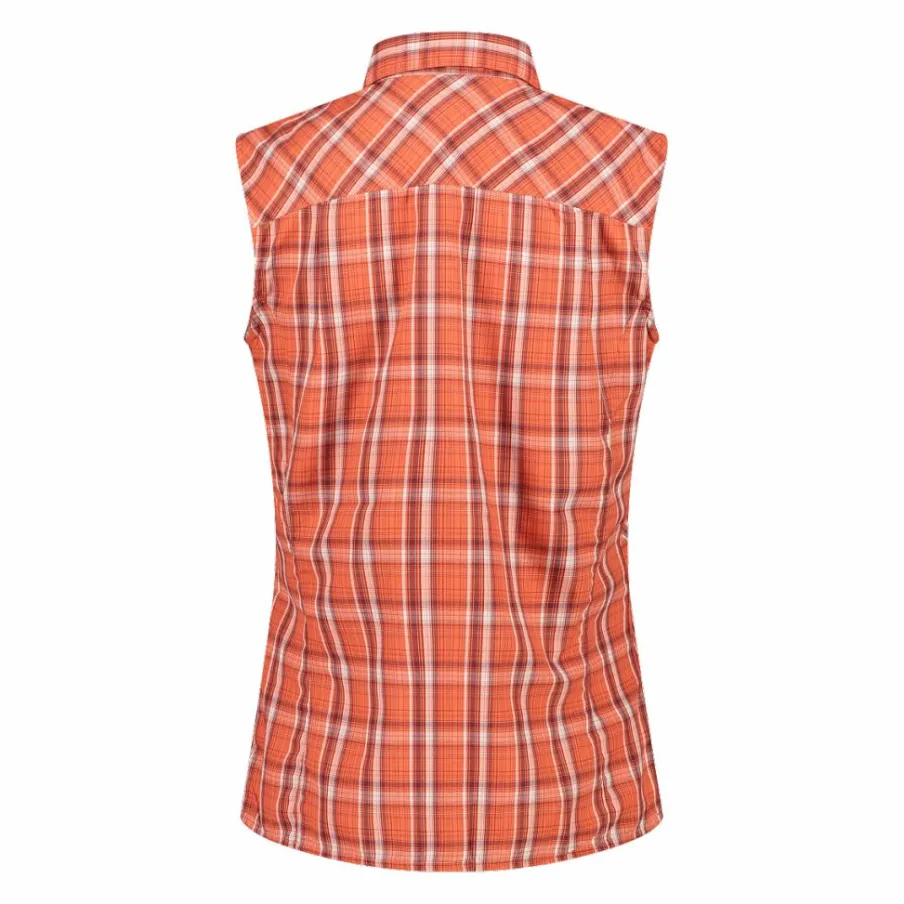 Donna CMP Camicie^Camicia fantasia check senza maniche da donna