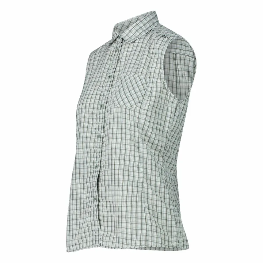 Donna CMP Camicie^Camicia fantasia check senza maniche da donna