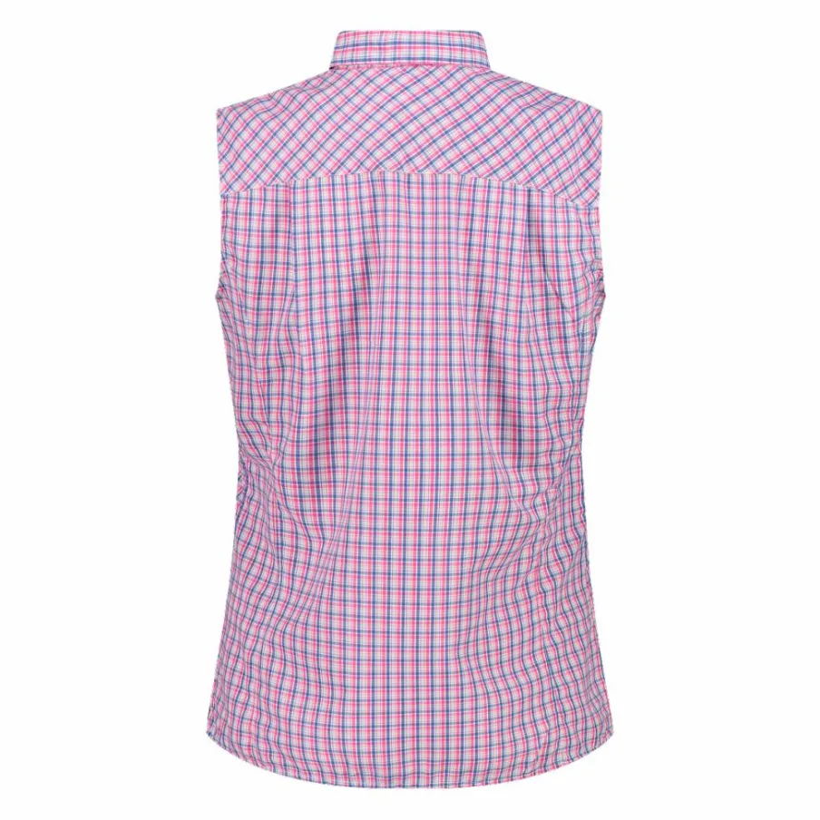 Donna CMP Camicie^Camicia fantasia check senza maniche da donna