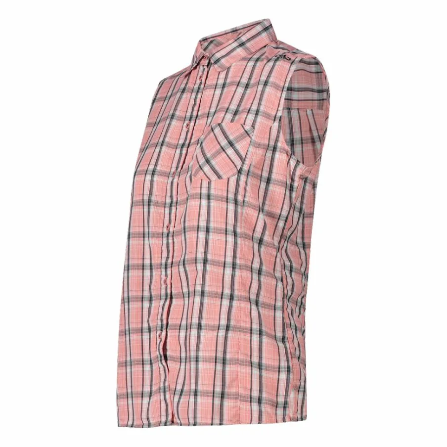 Donna CMP Camicie^Camicia fantasia check senza maniche da donna