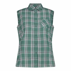 Donna CMP Camicie^Camicia fantasia check senza maniche da donna