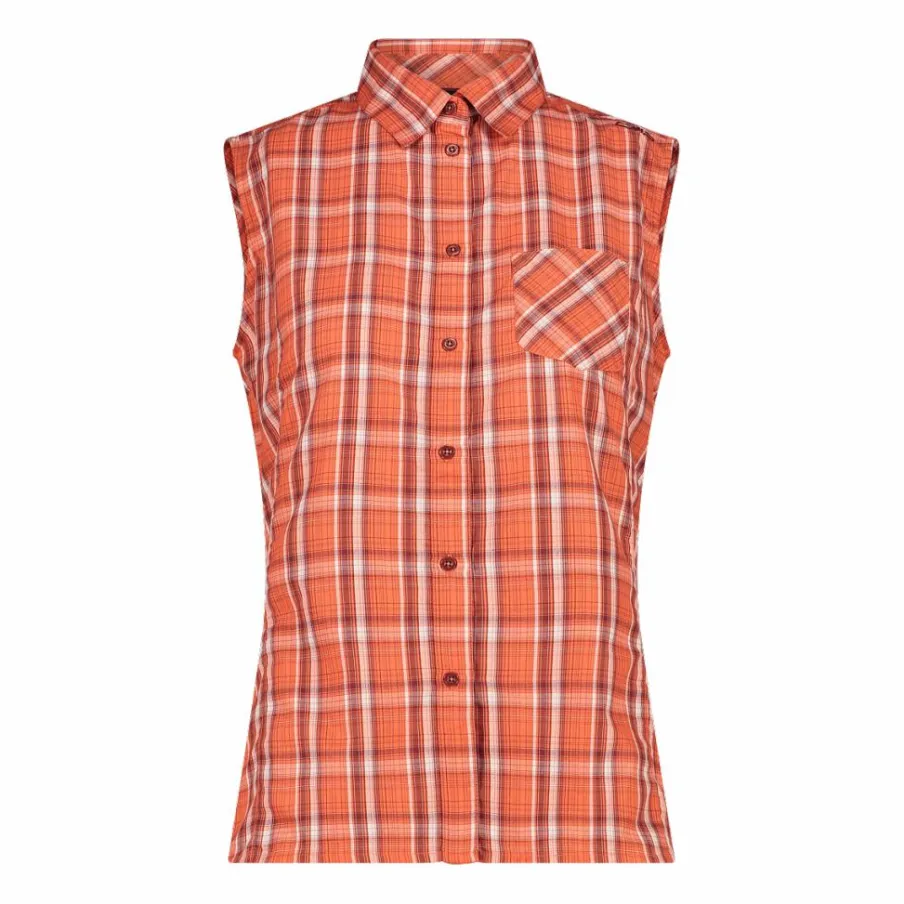 Donna CMP Camicie^Camicia fantasia check senza maniche da donna
