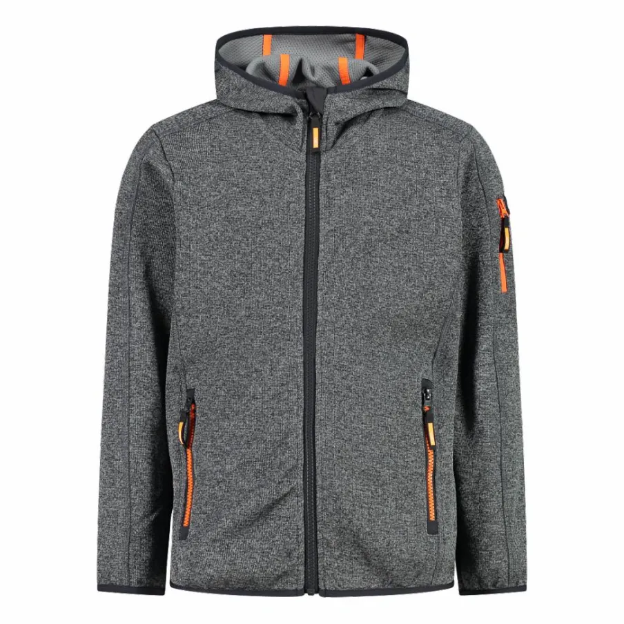 Bambino CMP Pile E Felpe^Felpa con cappuccio bambino in pile knit tech