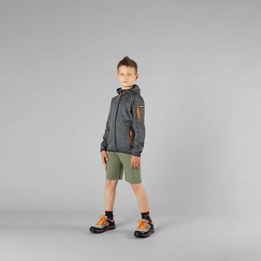 Bambino CMP Pile E Felpe^Felpa con cappuccio bambino in pile knit tech