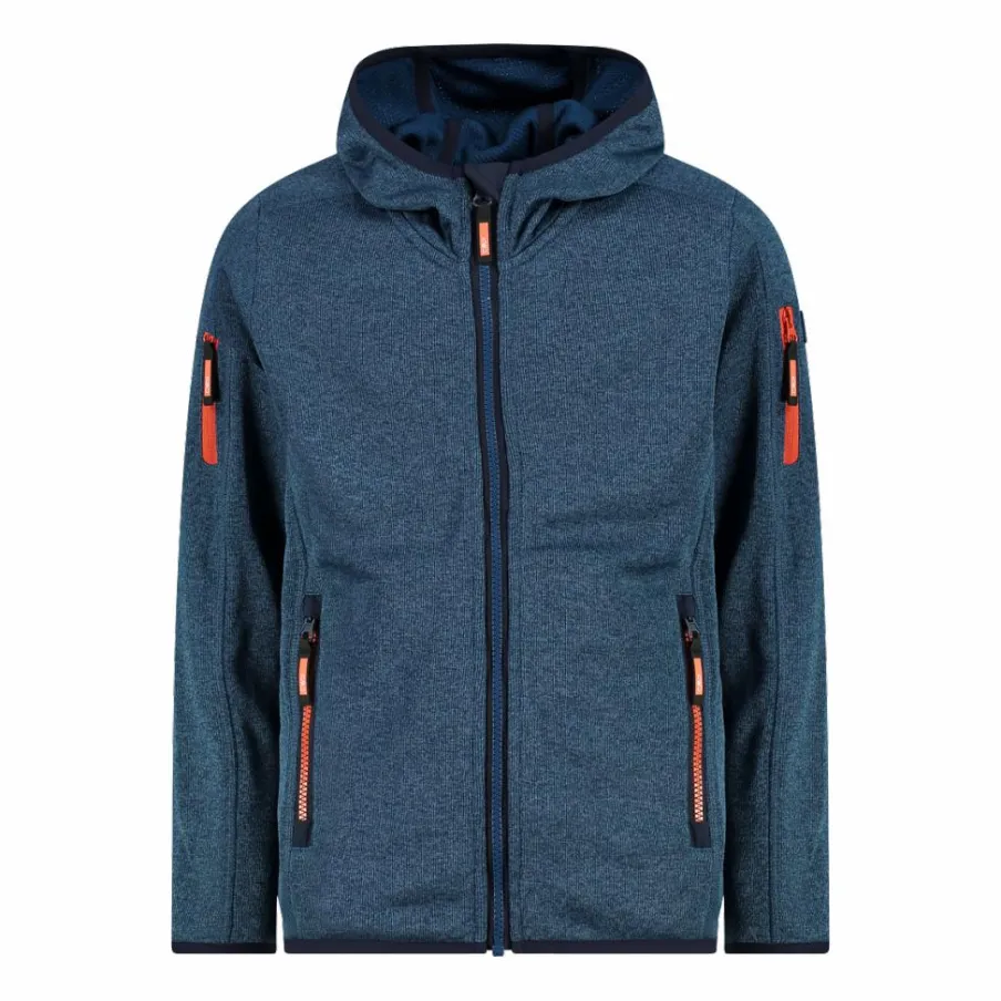 Bambino CMP Pile E Felpe^Felpa con cappuccio bambino in pile knit tech