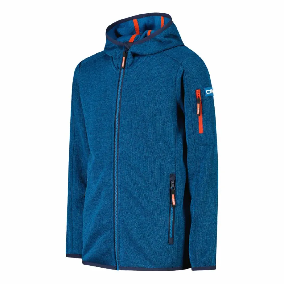 Bambino CMP Pile E Felpe^Felpa con cappuccio bambino in pile knit tech