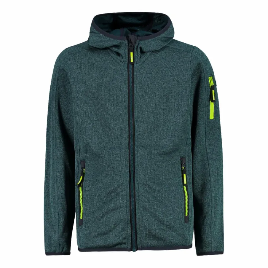 Bambino CMP Pile E Felpe^Felpa con cappuccio bambino in pile knit tech