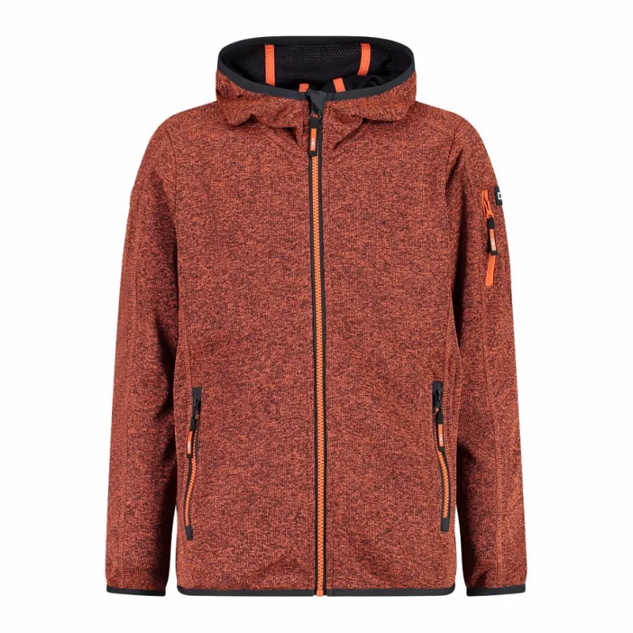 Bambino CMP Pile E Felpe^Felpa con cappuccio bambino in pile knit tech