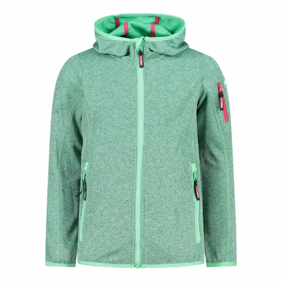 CMP Pile E Felpe^Felpa con cappuccio bambina in pile knit tech