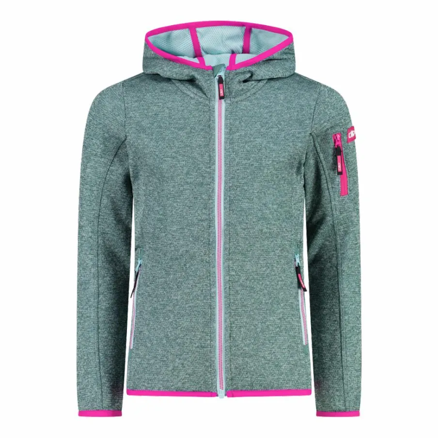 CMP Pile E Felpe^Felpa con cappuccio bambina in pile knit tech