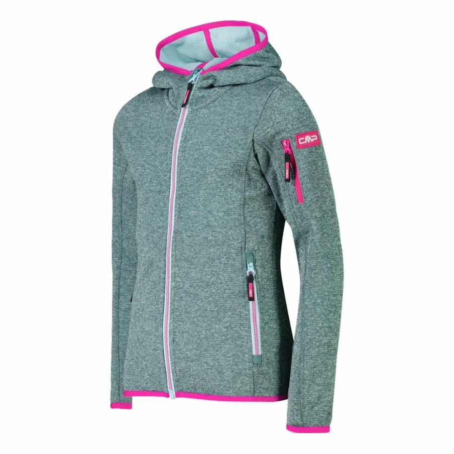 CMP Pile E Felpe^Felpa con cappuccio bambina in pile knit tech