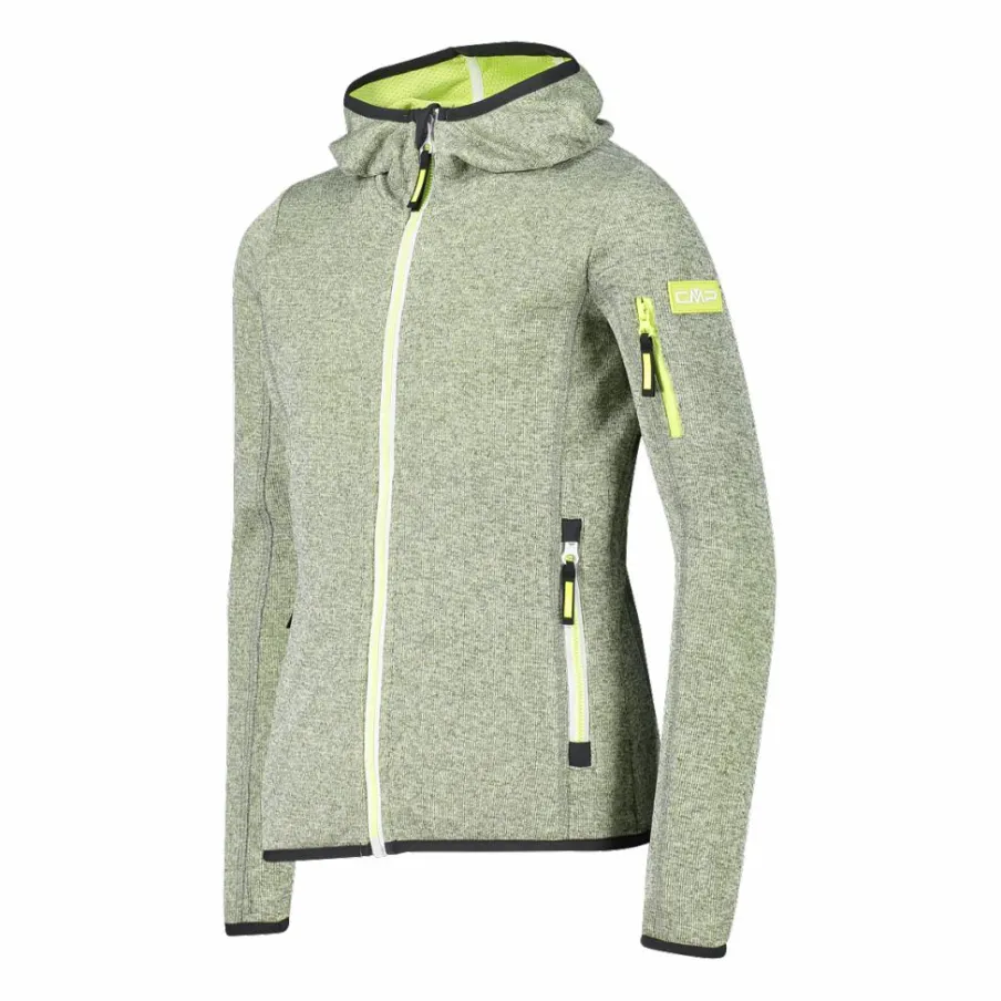 CMP Pile E Felpe^Felpa con cappuccio bambina in pile knit tech