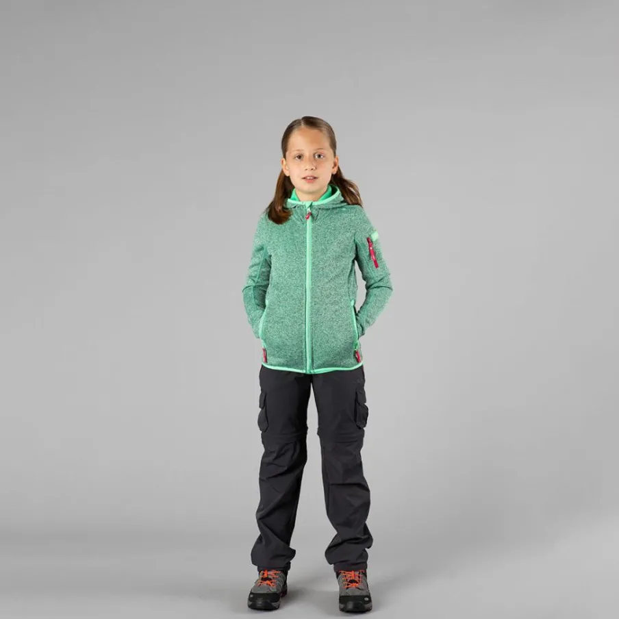 CMP Pile E Felpe^Felpa con cappuccio bambina in pile knit tech