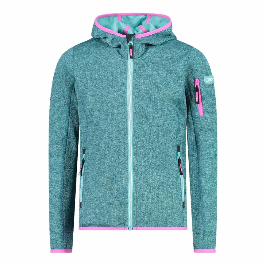 CMP Pile E Felpe^Felpa con cappuccio bambina in pile knit tech
