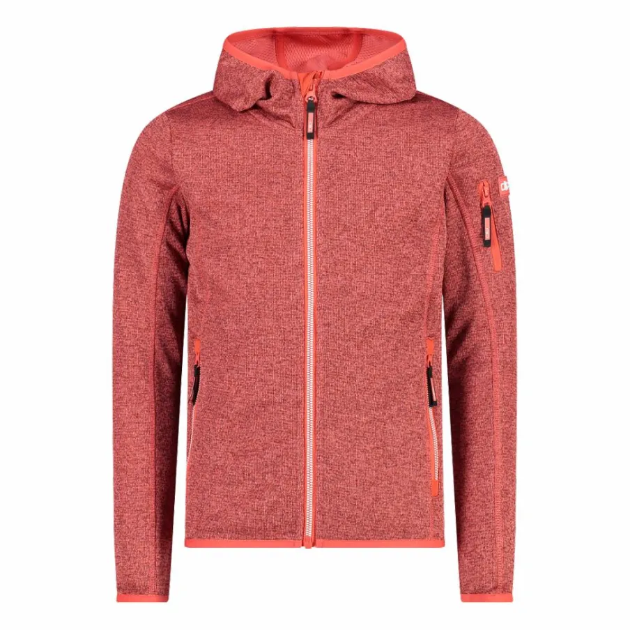 CMP Pile E Felpe^Felpa con cappuccio bambina in pile knit tech