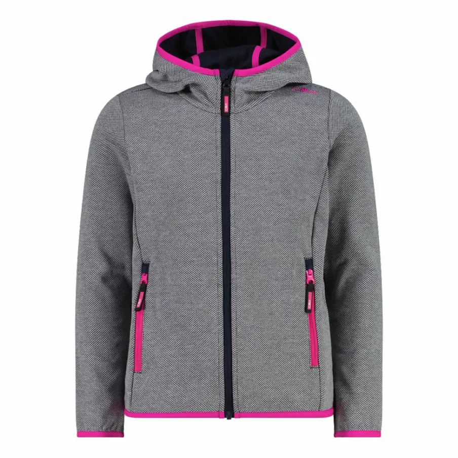 CMP Pile E Felpe^Felpa con cappuccio bambina in pile knit tech