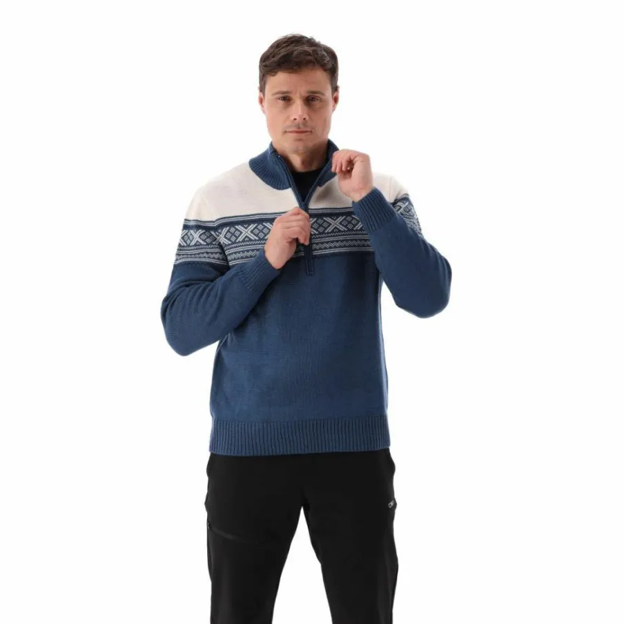 Uomo CMP Maglioni E Felpe^Felpa da uomo a mezza zip in Wooltech