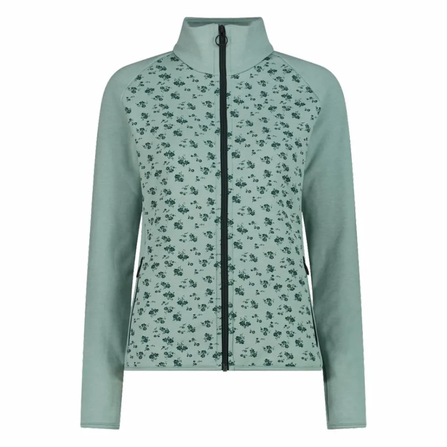 Donna CMP Pile^Felpa in pile da Donna in Stretch Performance stampata con Dettagli Melange