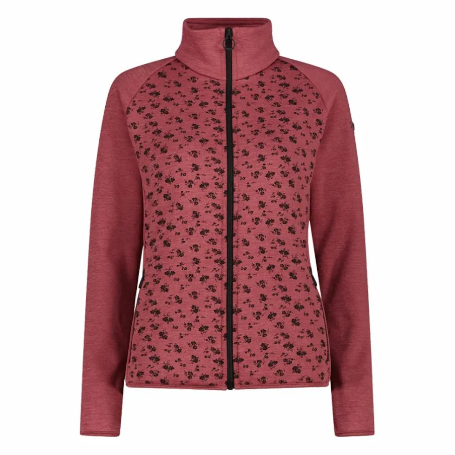 Donna CMP Pile^Felpa in pile da Donna in Stretch Performance stampata con Dettagli Melange