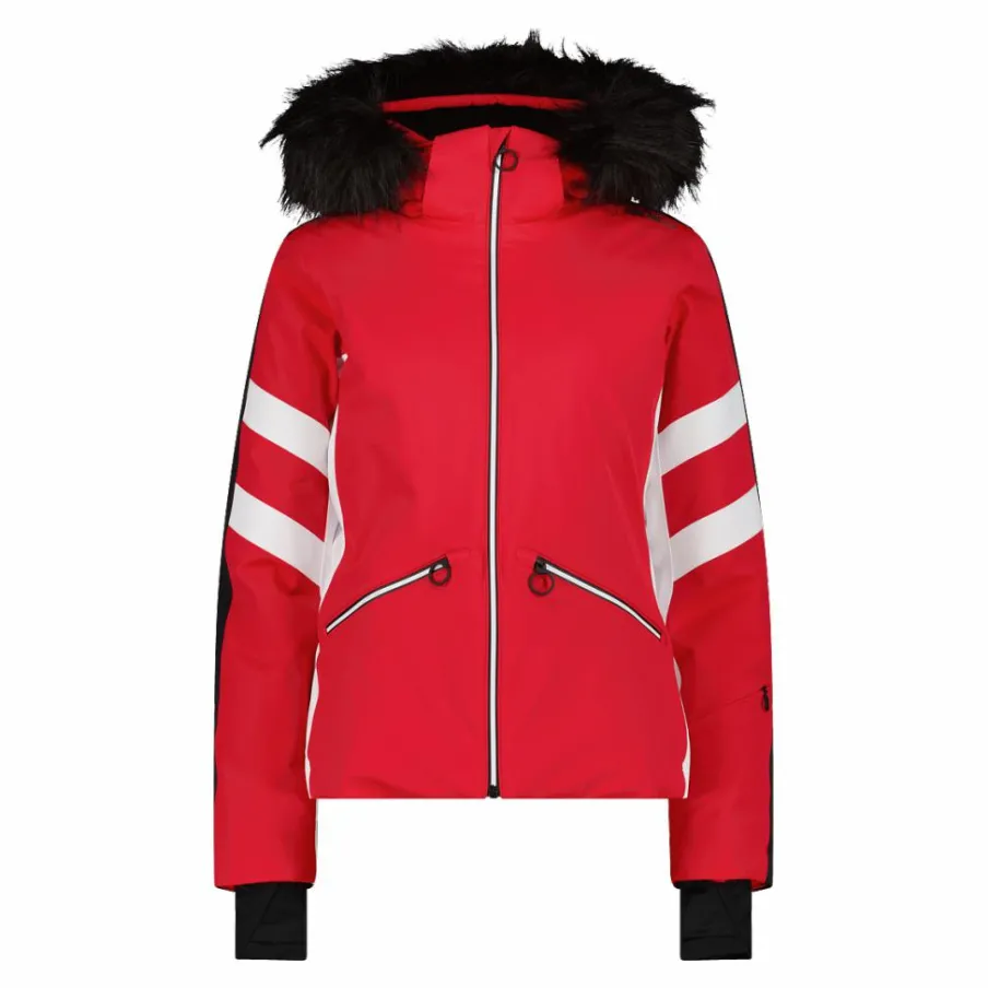 Donna CMP Giacche Sci|Giacche Invernali^Giacca da sci in twill con cappuccio staccabile con bordo in ecopelliccia da donna