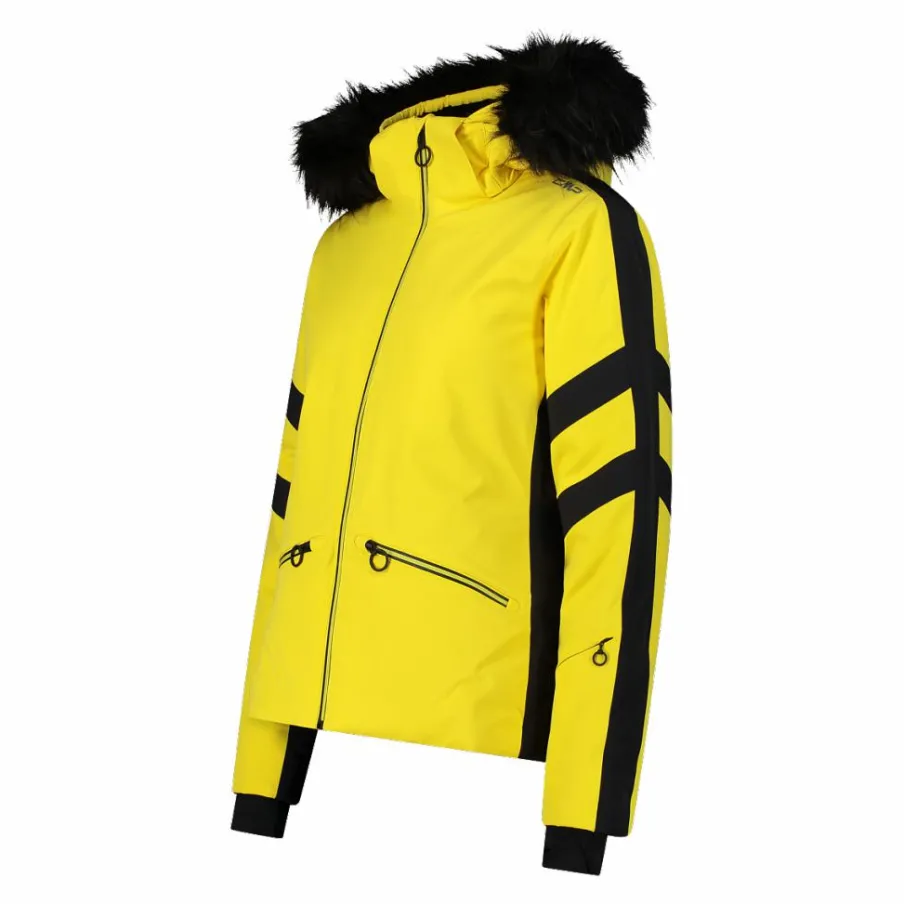 Donna CMP Giacche Sci|Giacche Invernali^Giacca da sci in twill con cappuccio staccabile con bordo in ecopelliccia da donna