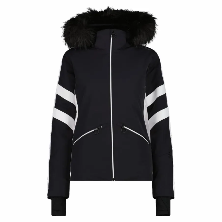 Donna CMP Giacche Sci|Giacche Invernali^Giacca da sci in twill con cappuccio staccabile con bordo in ecopelliccia da donna