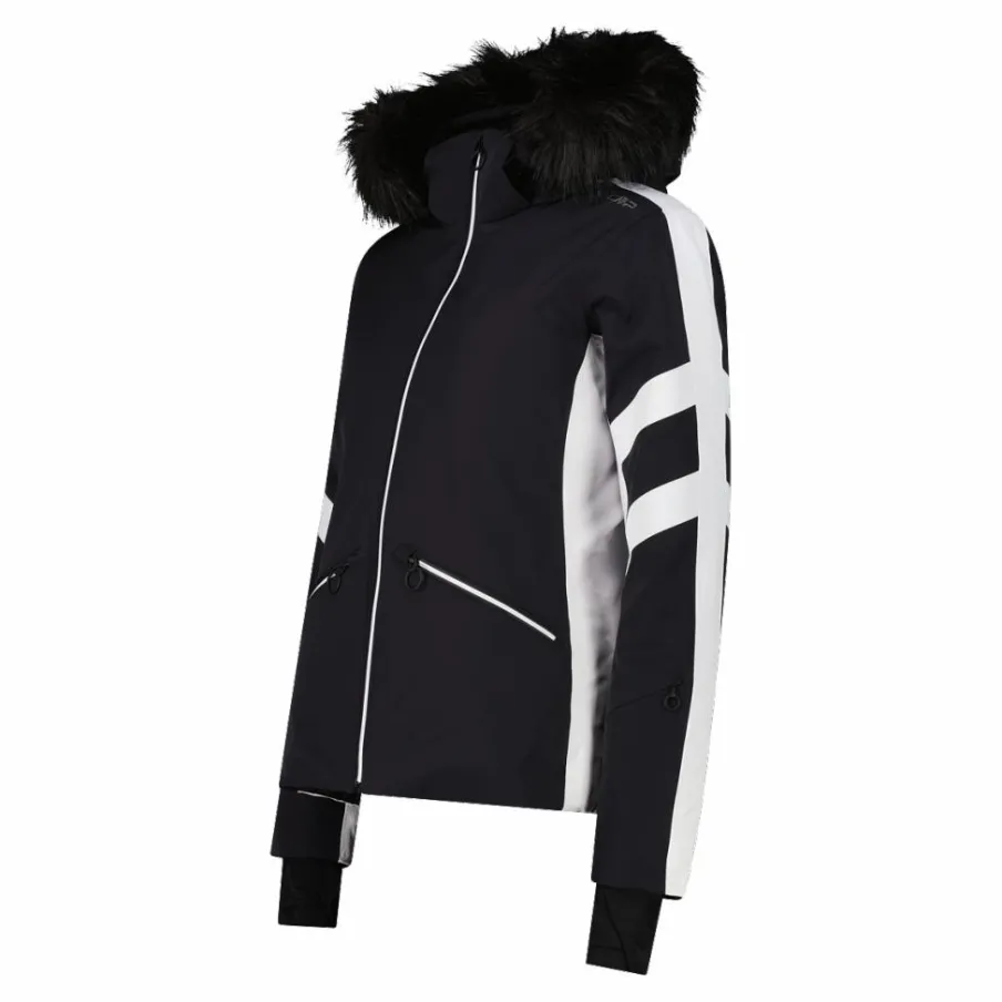 Donna CMP Giacche Sci|Giacche Invernali^Giacca da sci in twill con cappuccio staccabile con bordo in ecopelliccia da donna